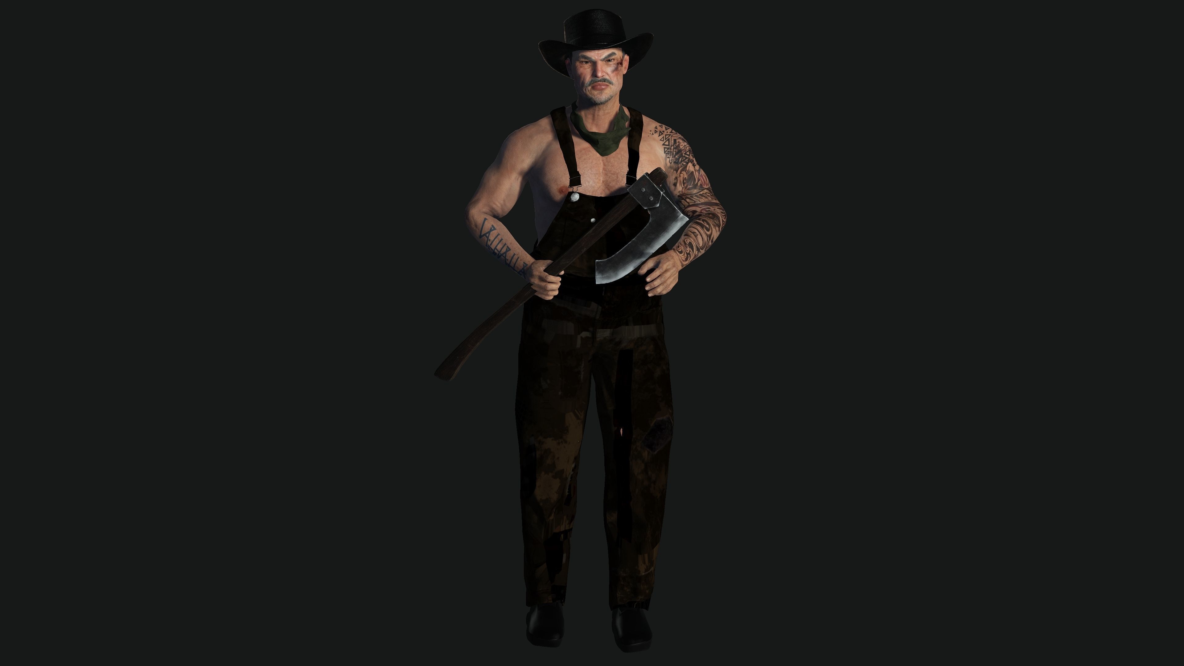 AAA 3D REALISTIC CHARACTER - ASIAN OLD MAN CARPENTER Low-poly 3D model_13