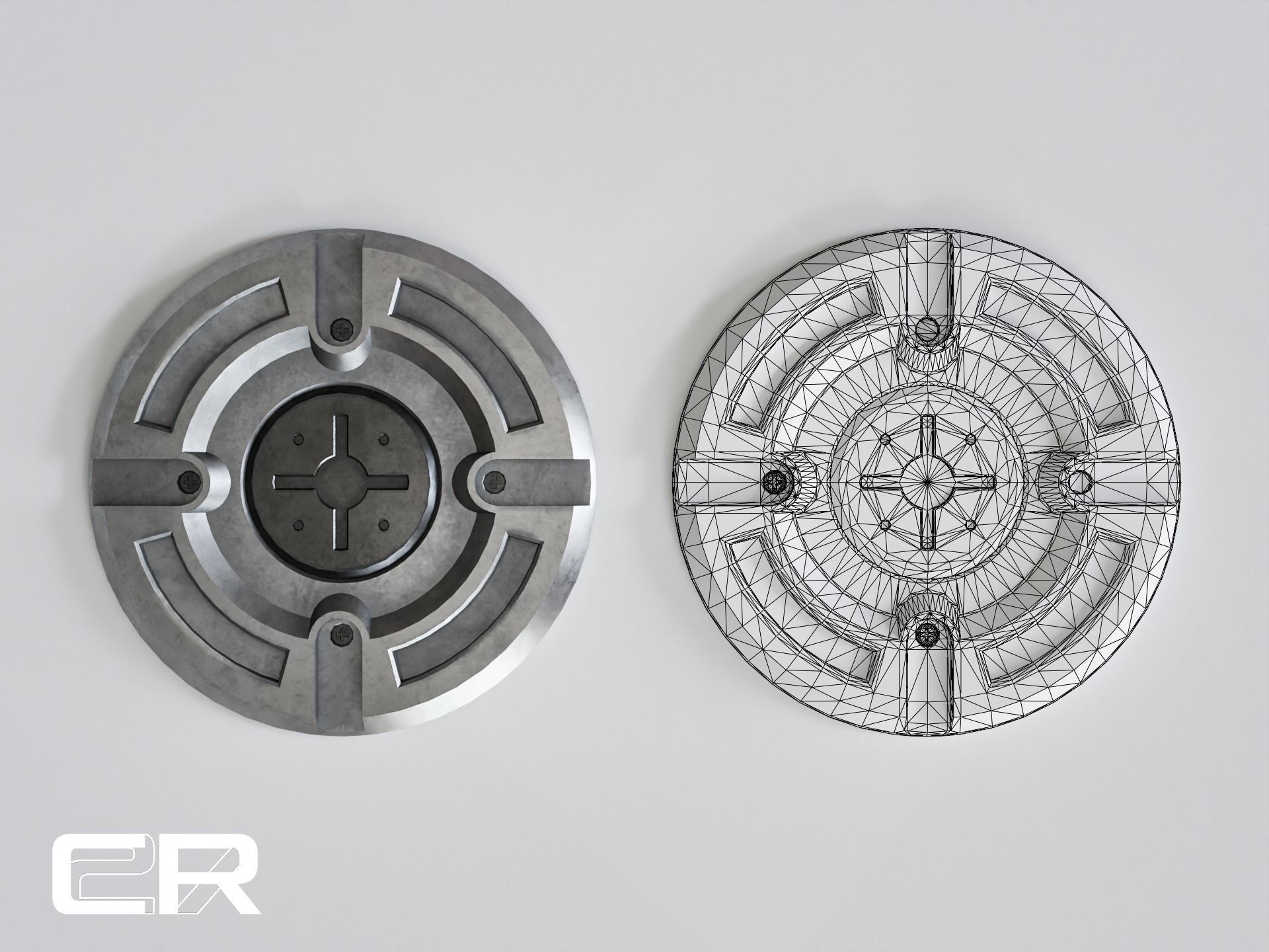 Sci-Fi Prop Disk Design Low-poly 3D model_3