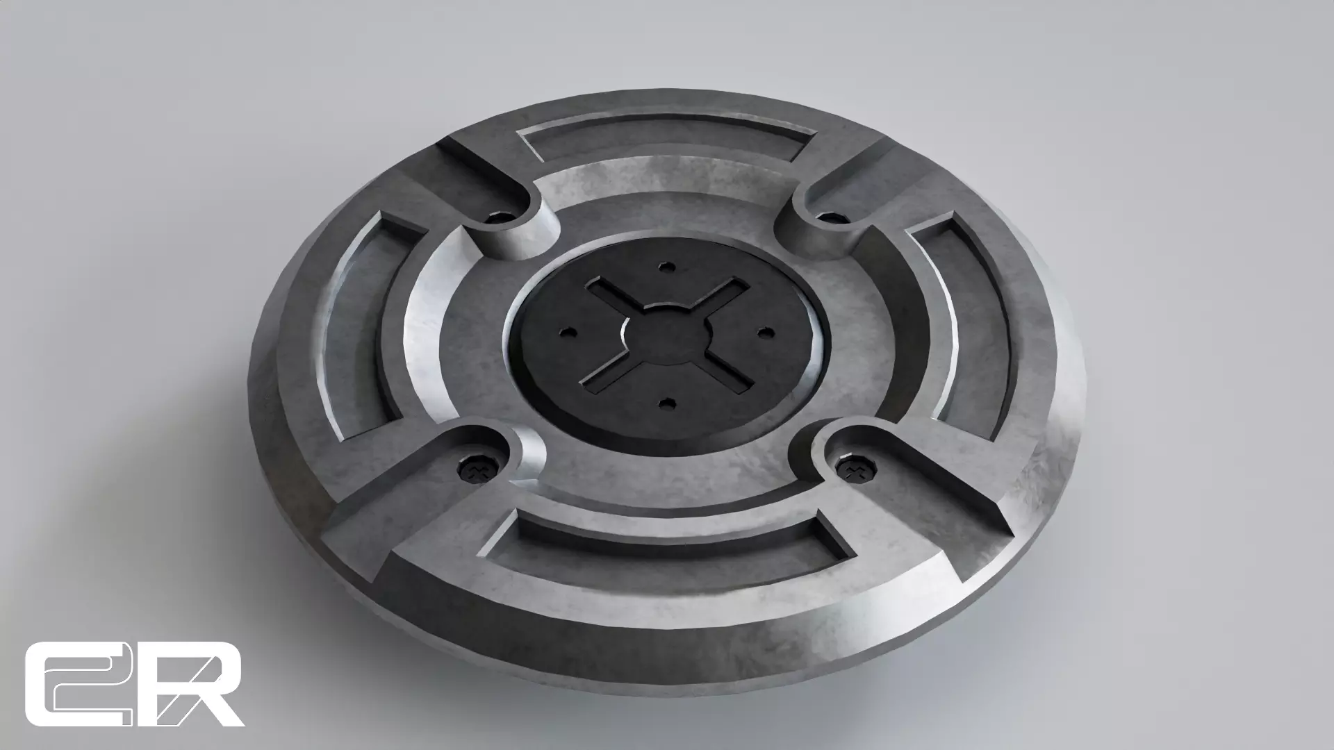 Sci-Fi Prop Disk Design Low-poly 3D model_0