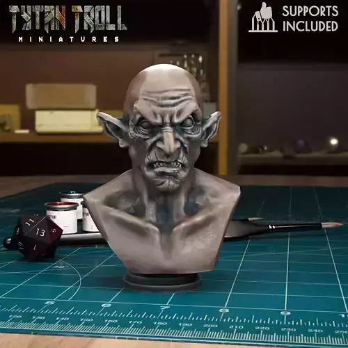 Orc Bust 04 - Pre-Supported
