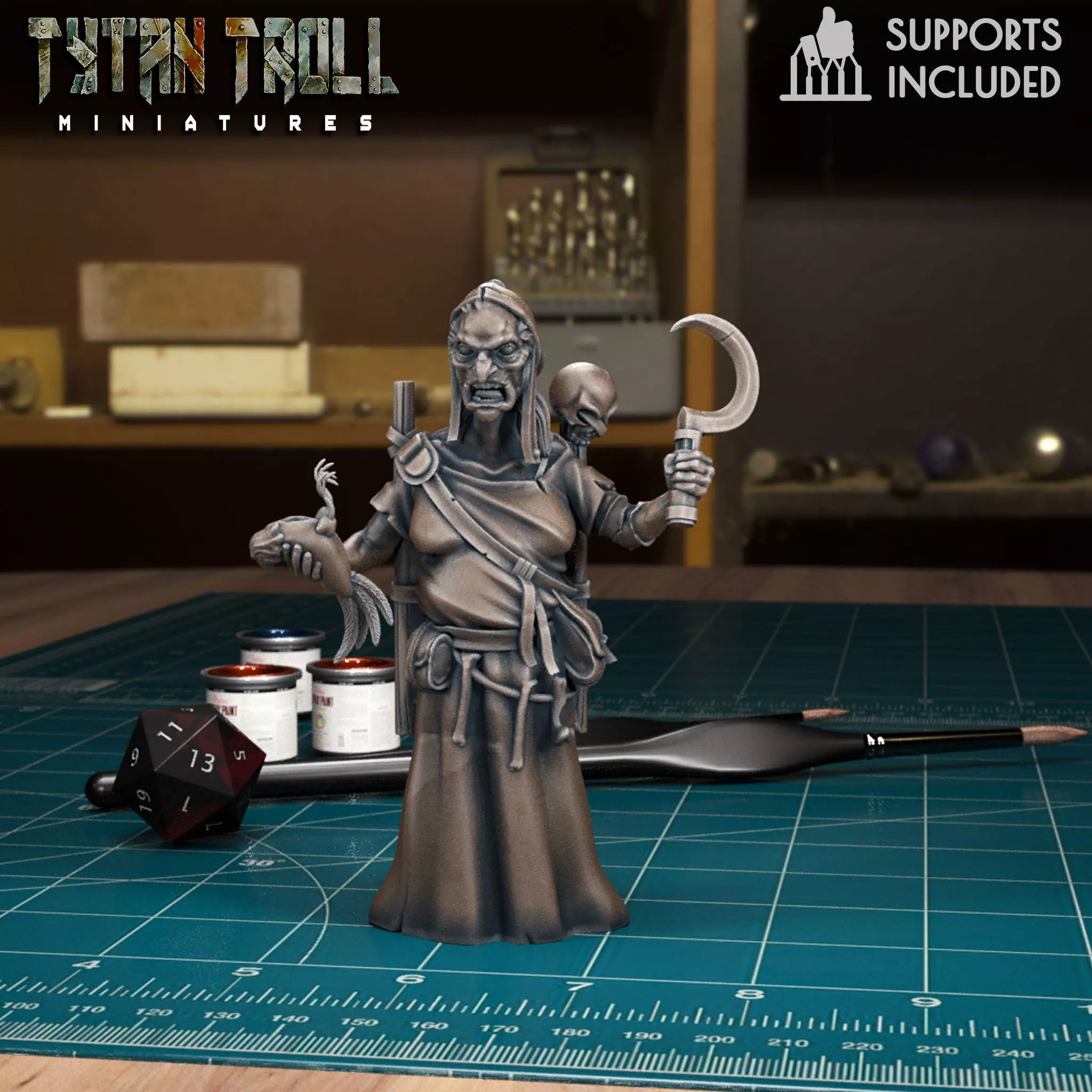 Barovian Witch 03 - Pre-Supported 3D print model