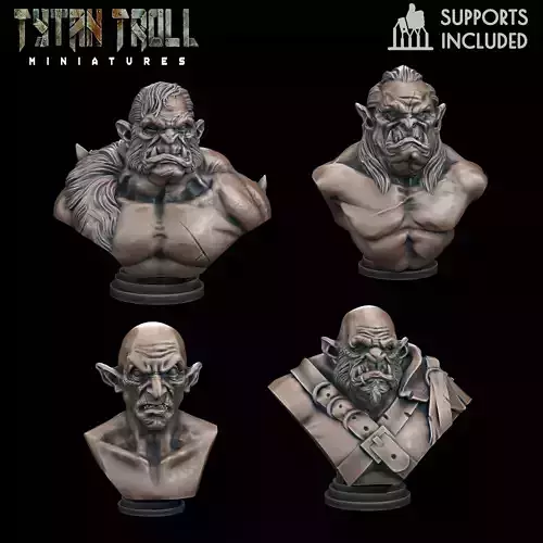 Orc Bust Pack - Pre-Supported