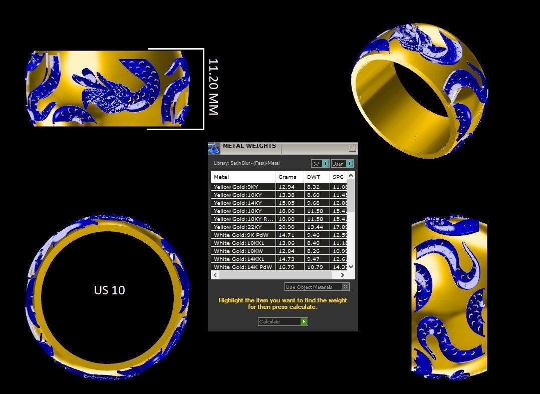 dragon band ring Low-poly 3D model 3D print model_3