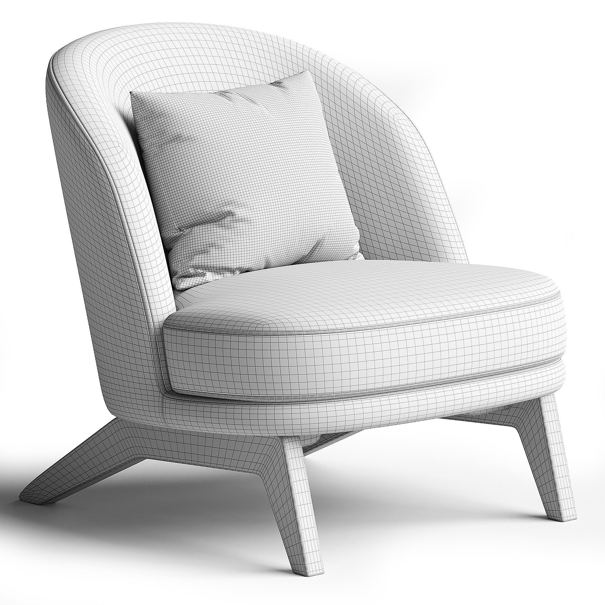 Pyle armchair 3D model_3