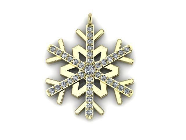 snowflake pendant 3D print model