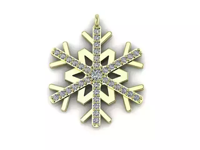 snowflake pendant 3D print model