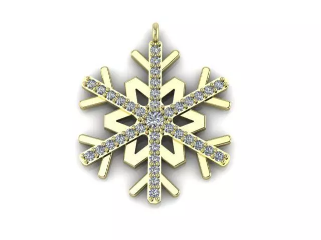 snowflake pendant 3D print model_0