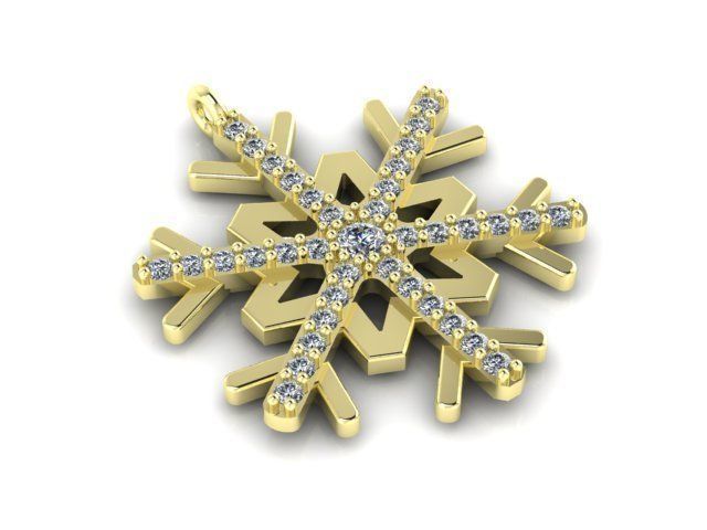 snowflake pendant 3D print model_1