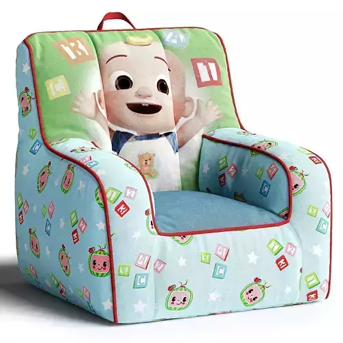 Cocomelon Square Blue Polyester Beanbag Chair for Kids 3D model