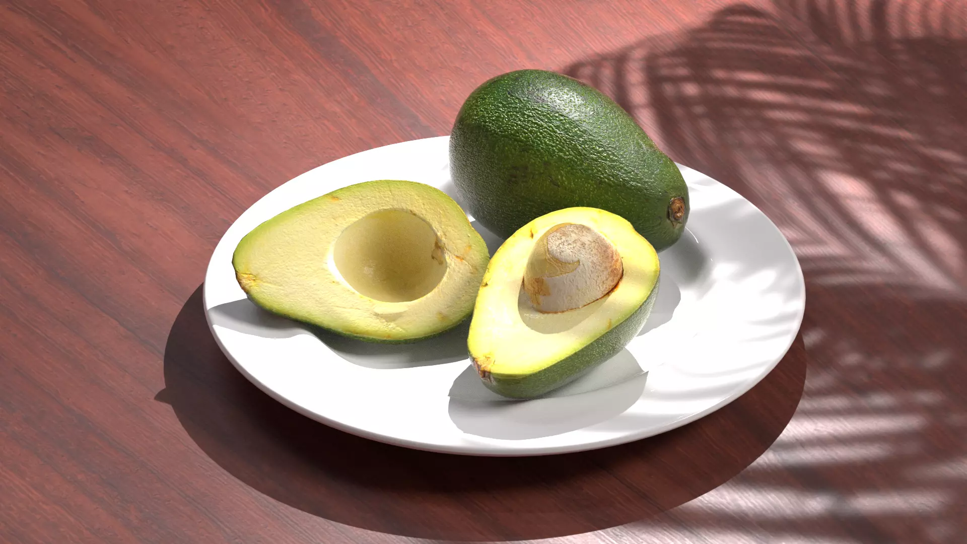 Avocado model fruit model rendered by C4D OCtane 3D model