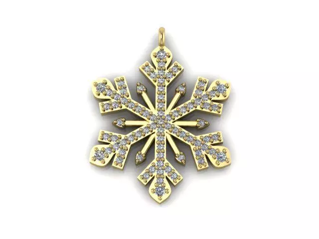 snowflake pendant v2 3D print model_0