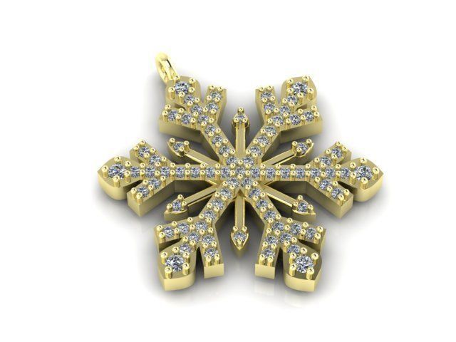 snowflake pendant v2 3D print model_1