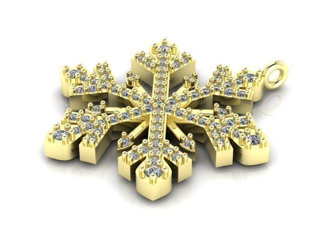 snowflake pendant v2 3D print model_2