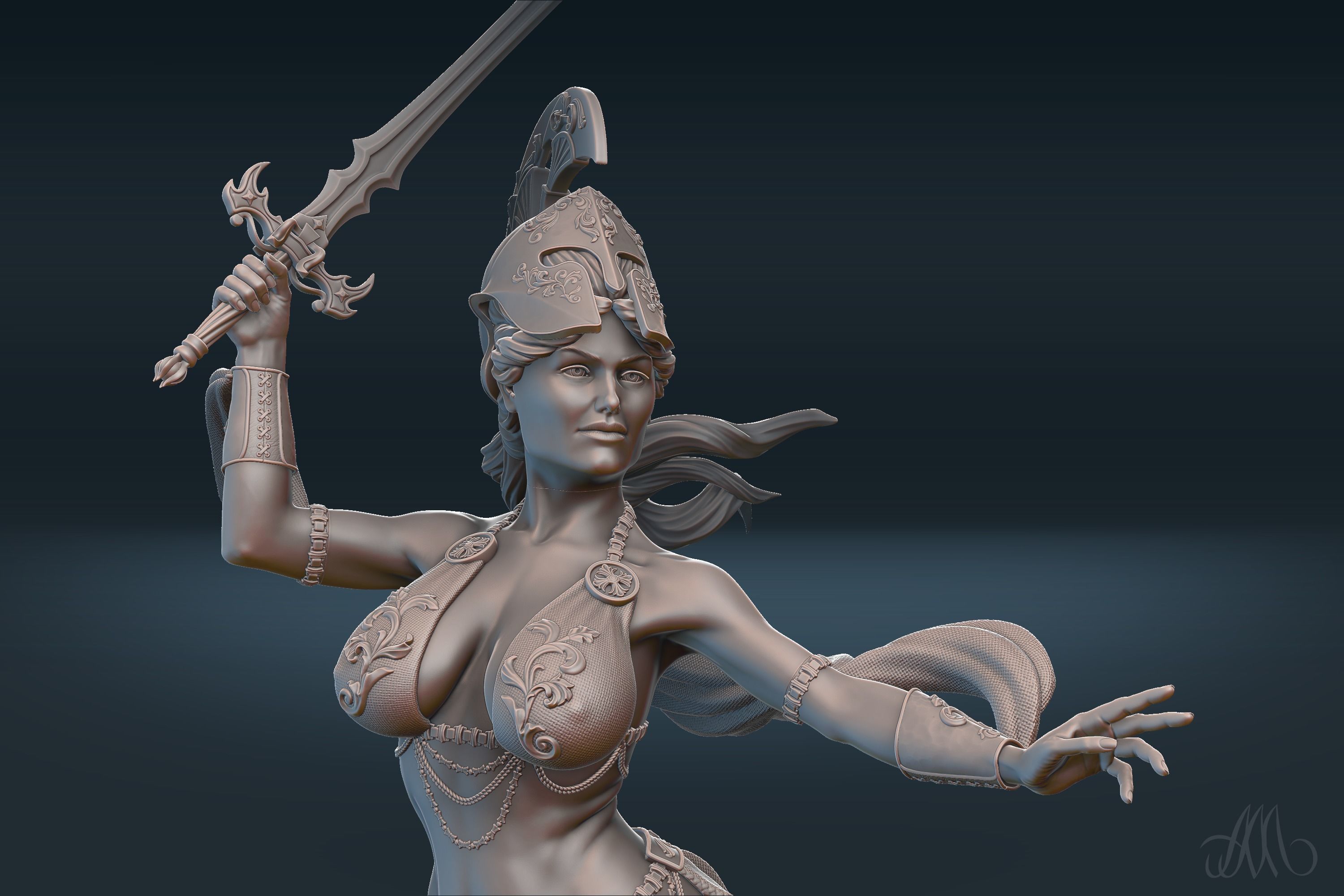 Goddess Athena 3D print model_6