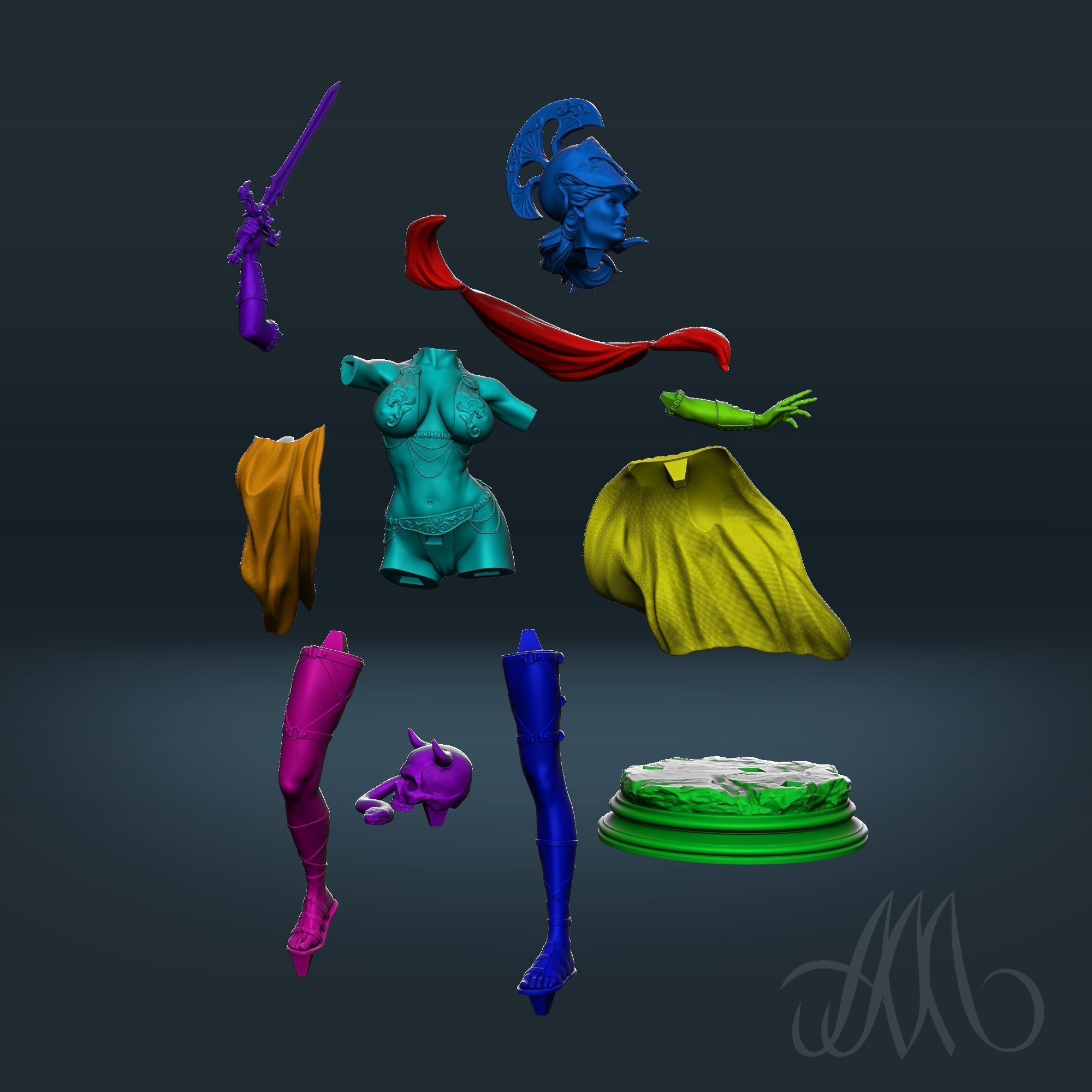 Goddess Athena 3D print model_8