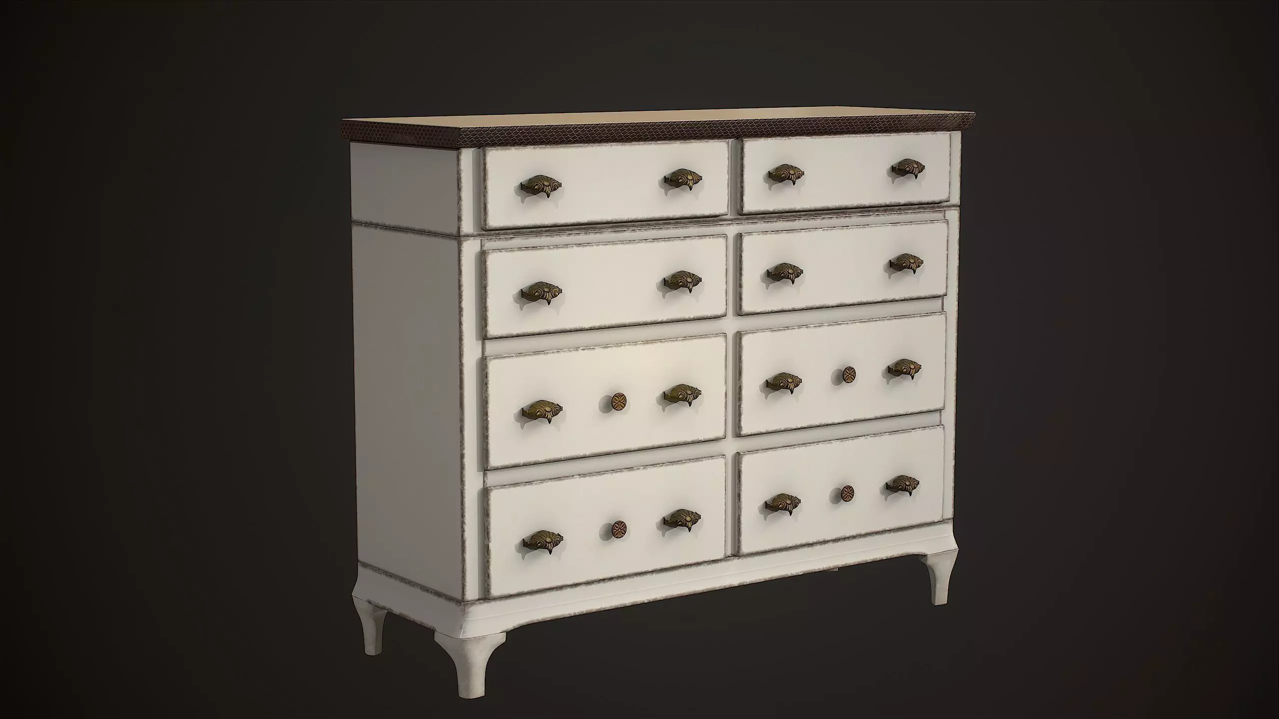 Furniture Dressers Vintage Low-poly 3D model