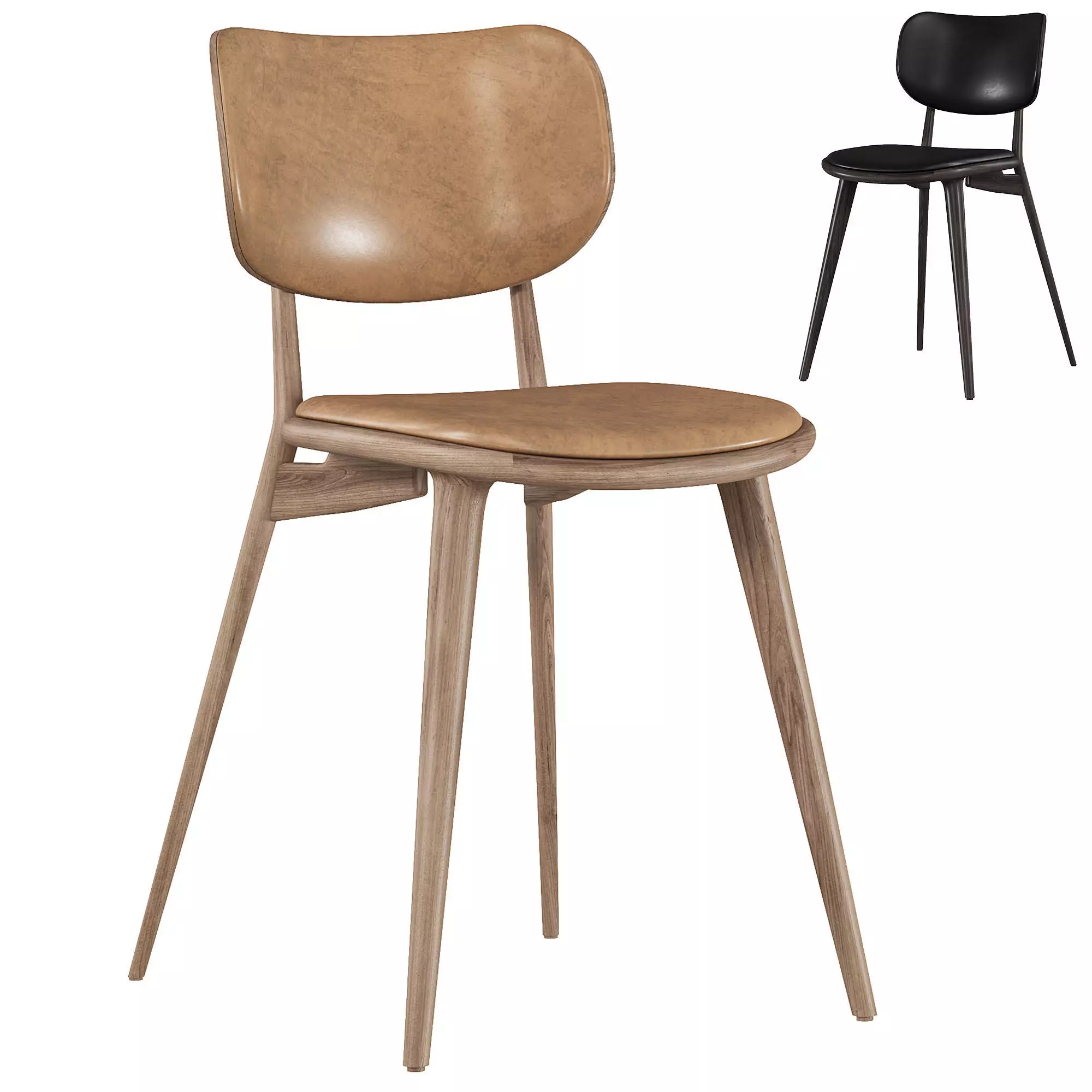 Dining Chai Roak Sirka Gray Stain Lacquered 3D model