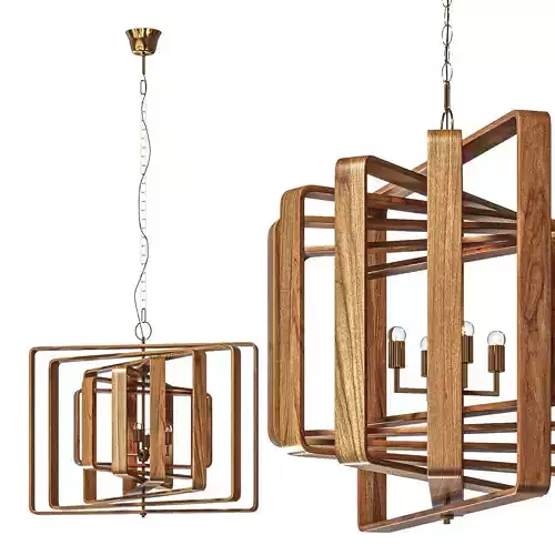 Spiral 7 Layer Chandelier Walnut 