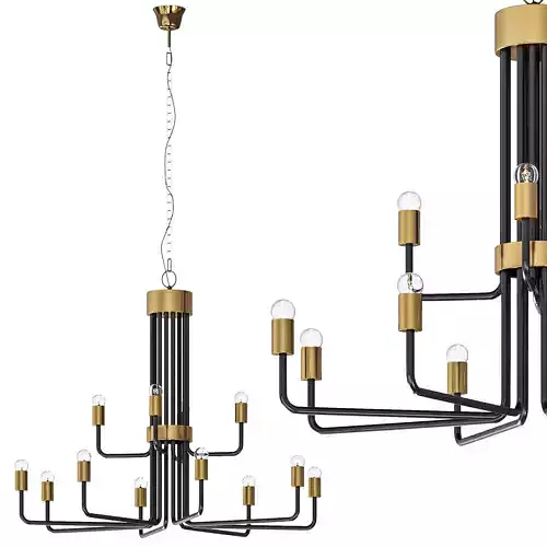 Le Marais 12 Light Chandelier Black 3D model