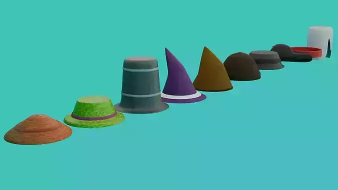 Lowpoly Hats 10x