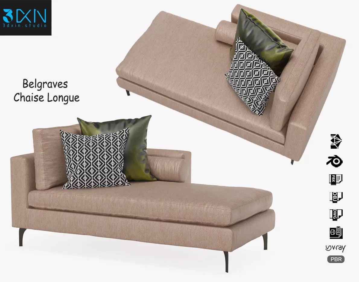 Belgraves Chaise Longue 3D model_0