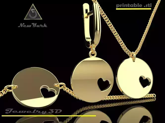 Printable jewelry3D earring and bracelete and pendant STL
