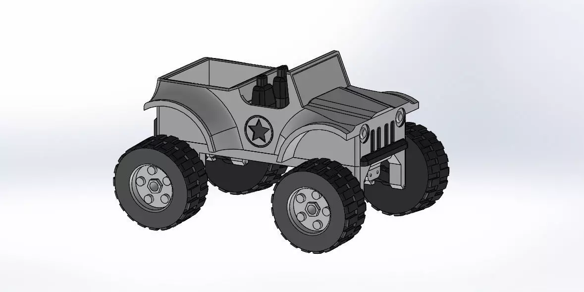 Jeep car toy with individual suspension 3D print model