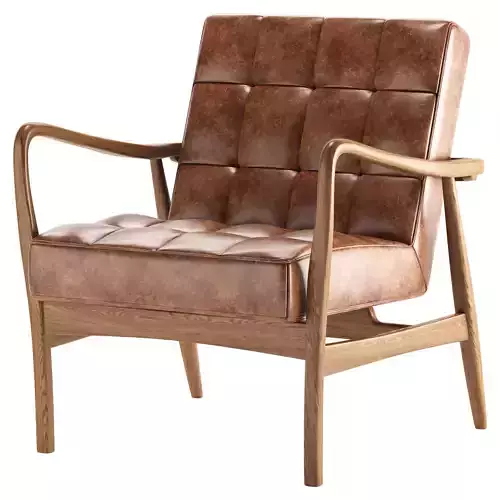 QUINN LEATHER ARMCHAIR IN BROWN