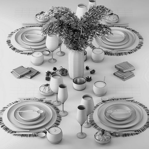 Tableware Set -01 3D model 5