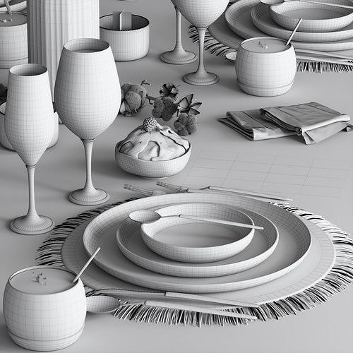 Tableware Set -01 3D model 4