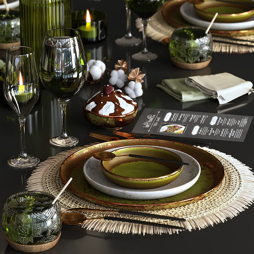 Tableware Set -01 3D model 2