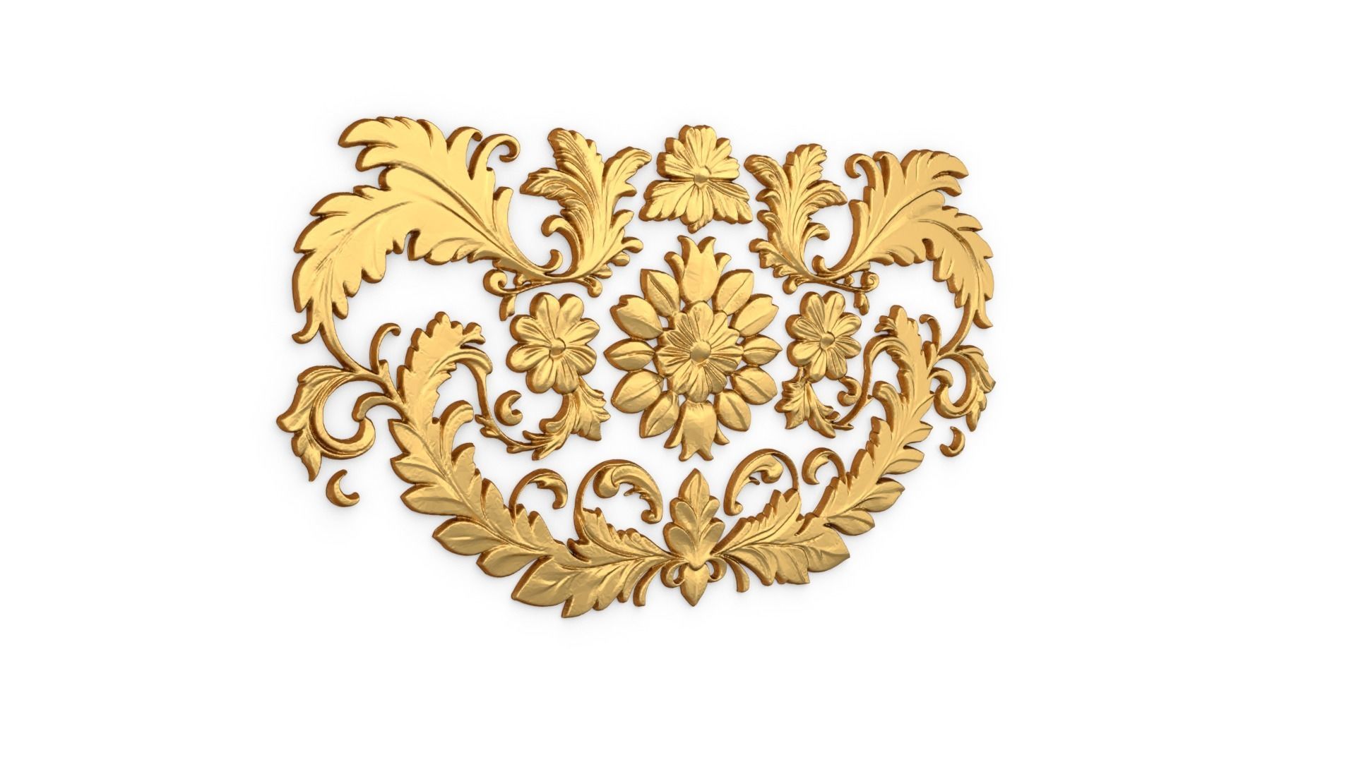 Classic carved decor ornament 420 3D model_1