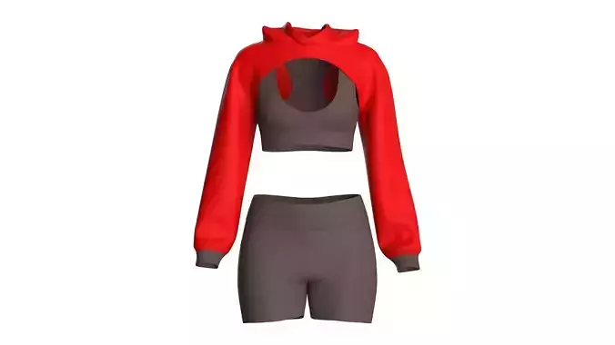Yoga Hoodie With Shorts