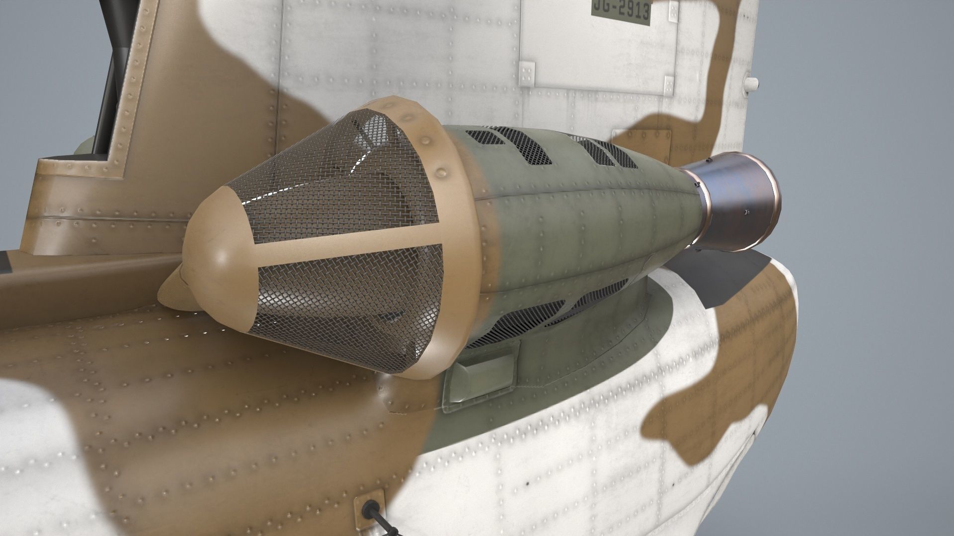 CH-47J Chinook JGSDF Winter Static Low-poly 3D model_9