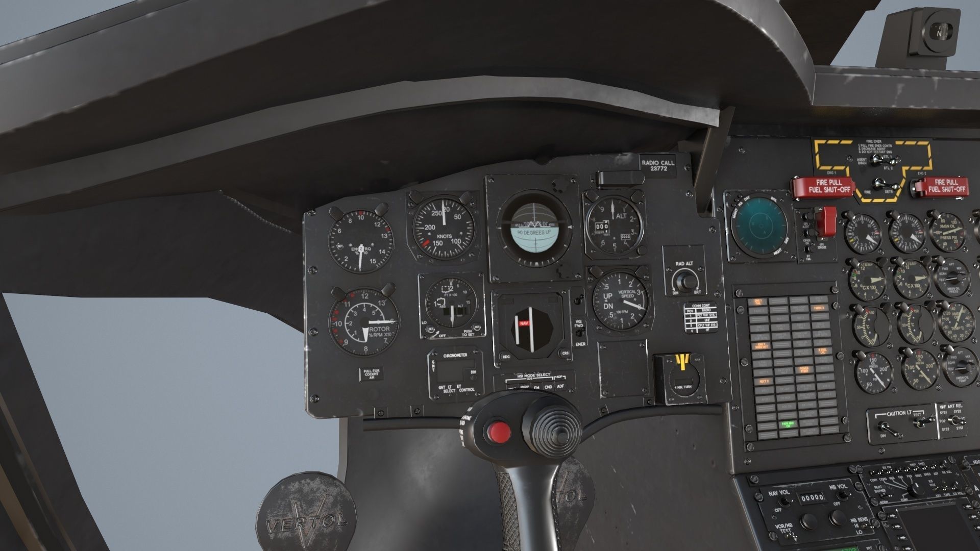 CH-47J Chinook JGSDF Winter Static Low-poly 3D model_22