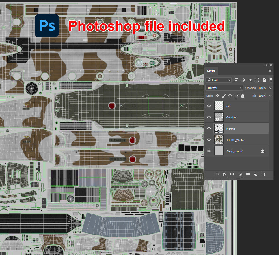 CH-47J Chinook JGSDF Winter Static Low-poly 3D model_40