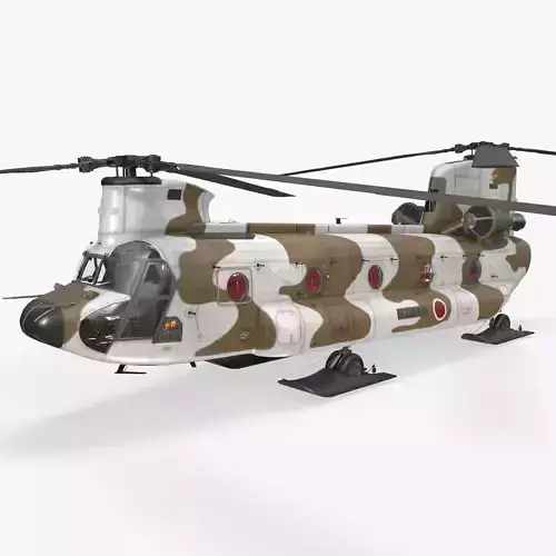 CH-47J Chinook JGSDF Winter Static Low-poly 3D model