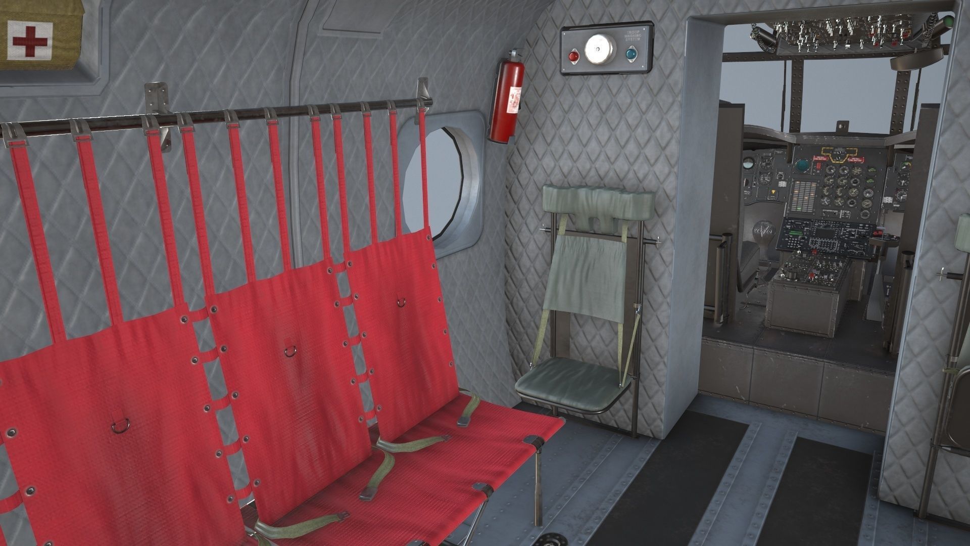 CH-47J Chinook JGSDF Winter Static Low-poly 3D model_27