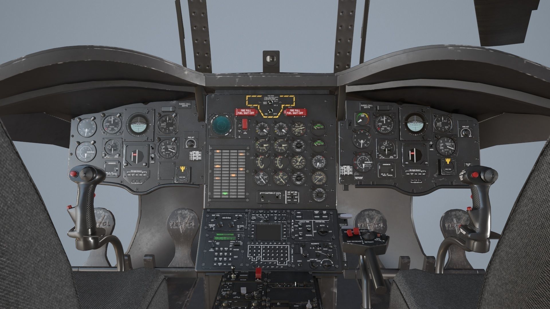 CH-47J Chinook JGSDF Winter Static Low-poly 3D model_21