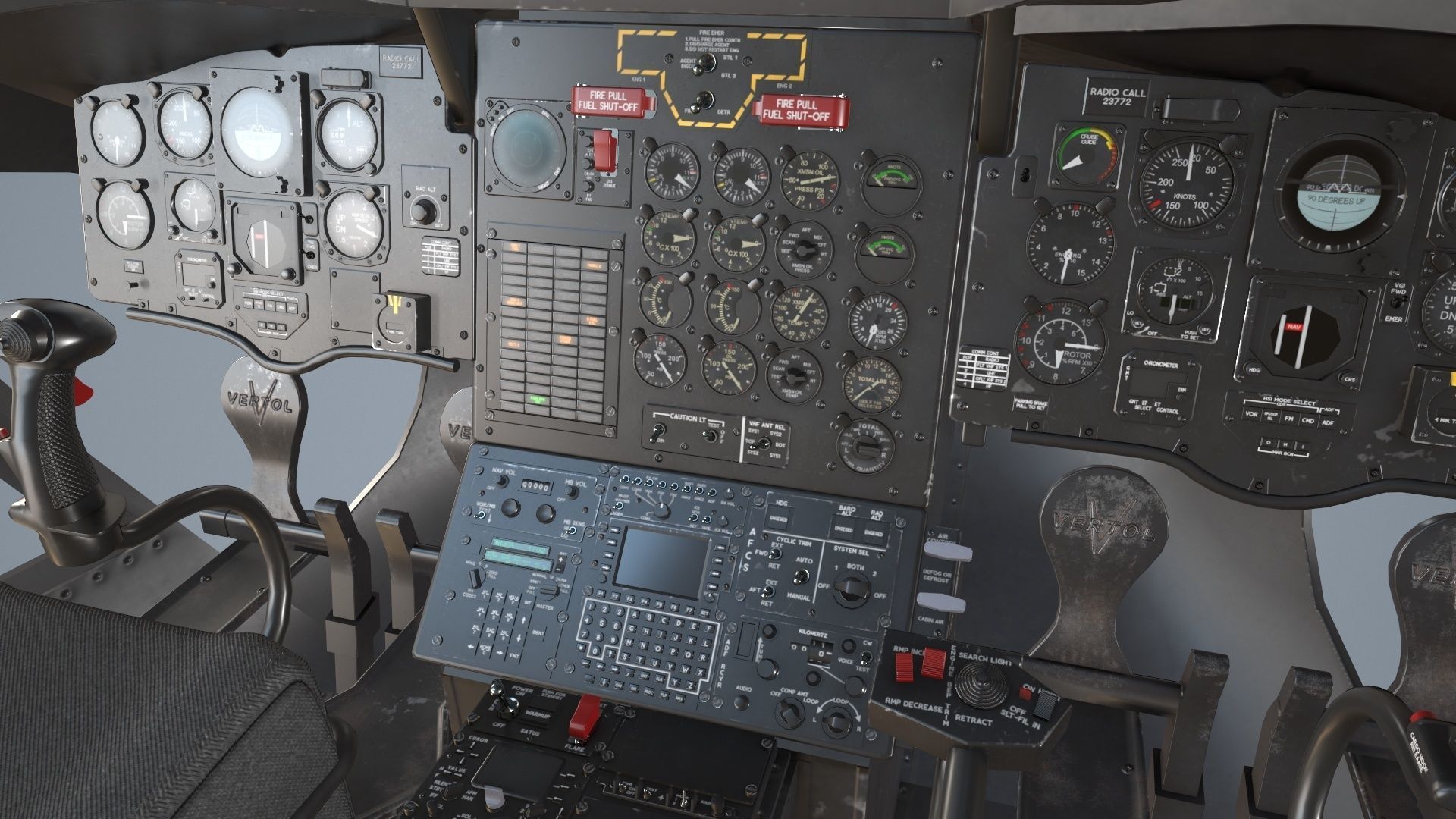 CH-47J Chinook JGSDF Winter Static Low-poly 3D model_23