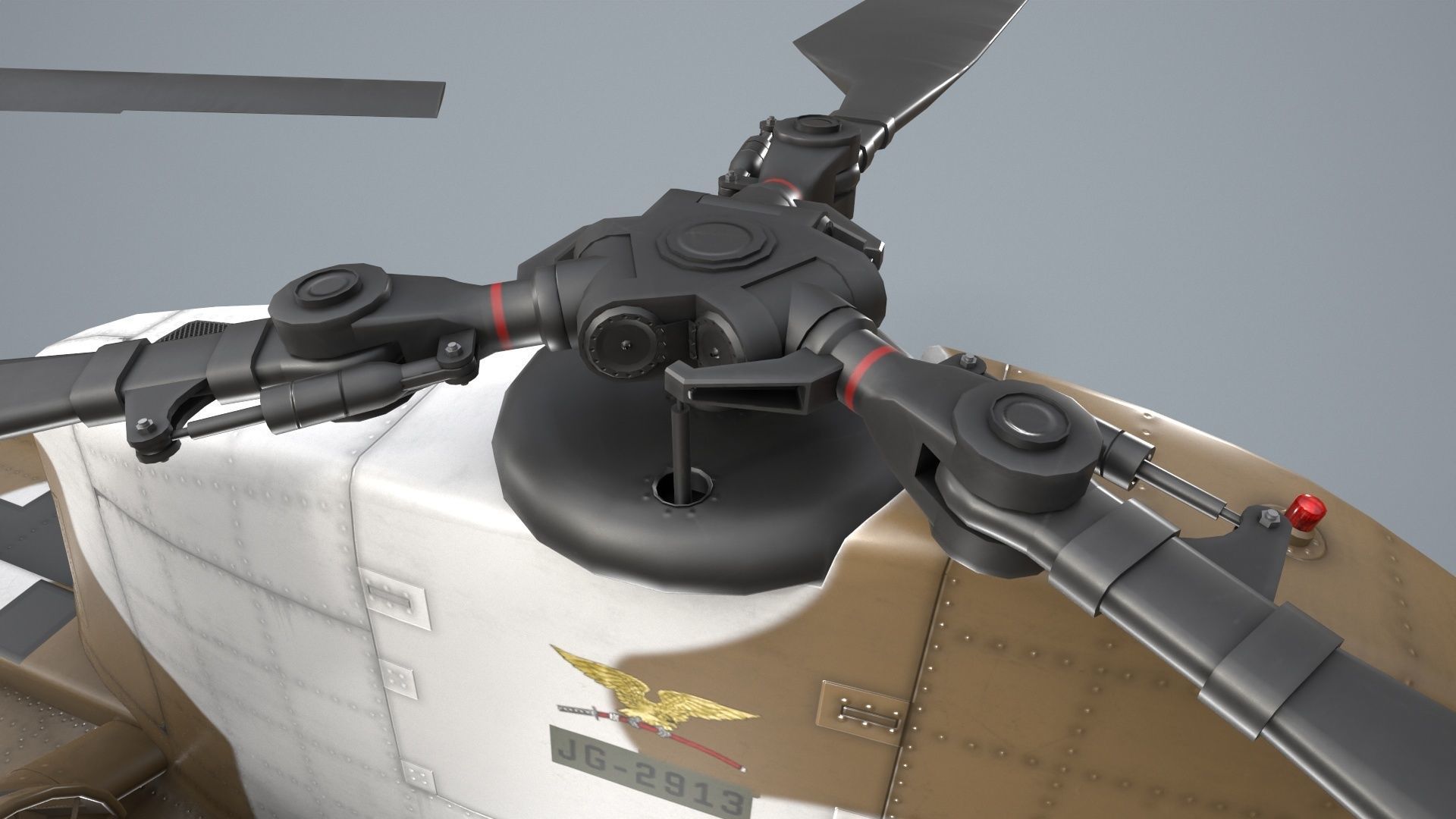 CH-47J Chinook JGSDF Winter Static Low-poly 3D model_10