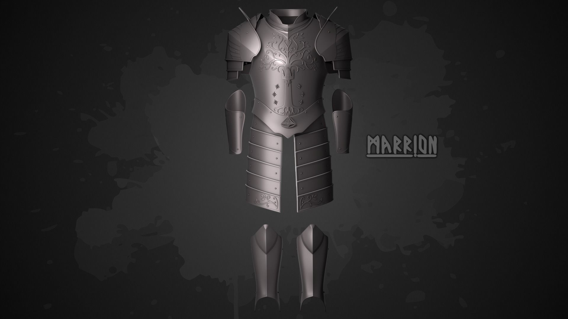 Set of armor of Gondor Fountain Guard LotR 3D Model Collection_0