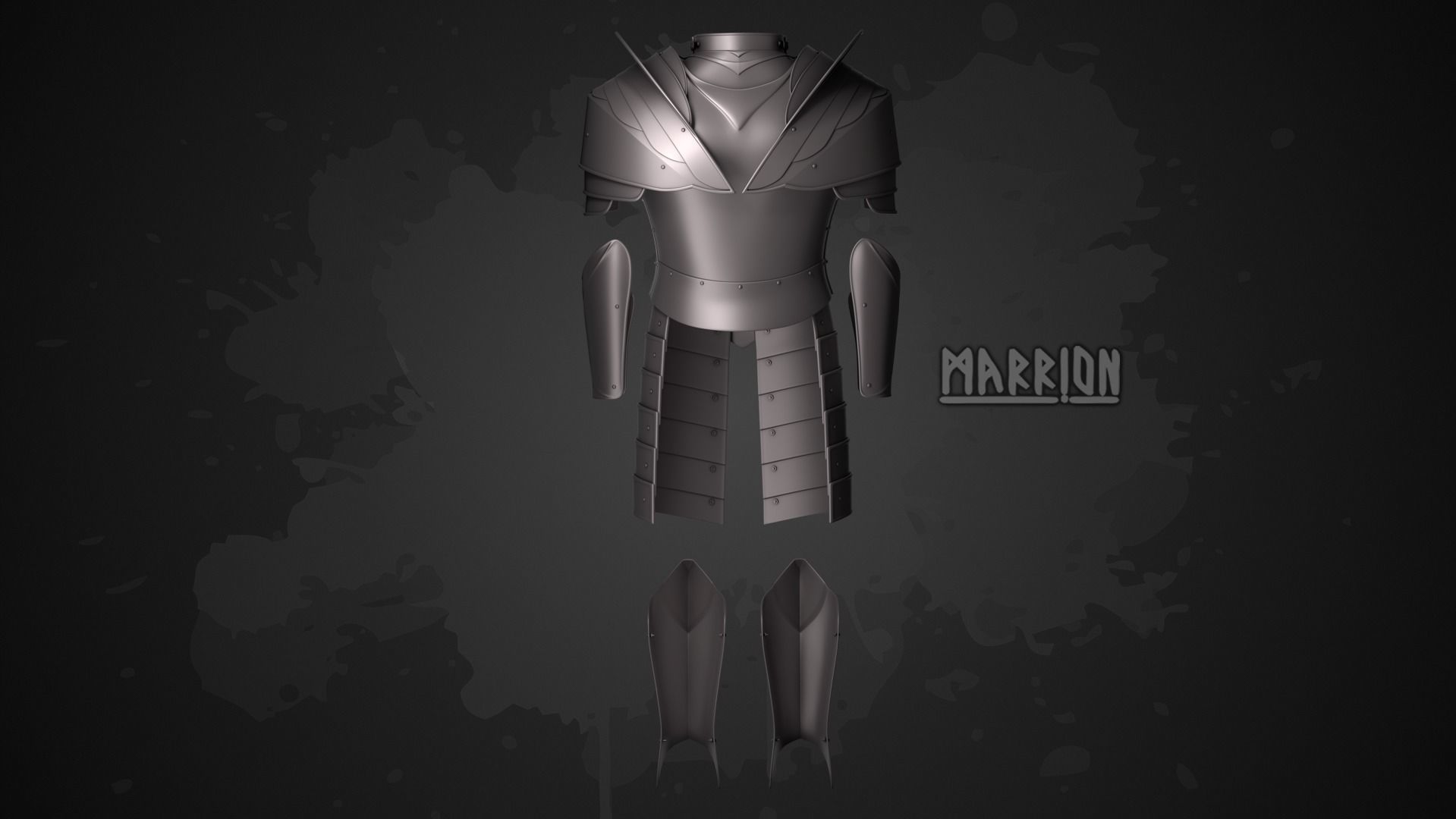 Set of armor of Gondor Fountain Guard LotR 3D Model Collection_3