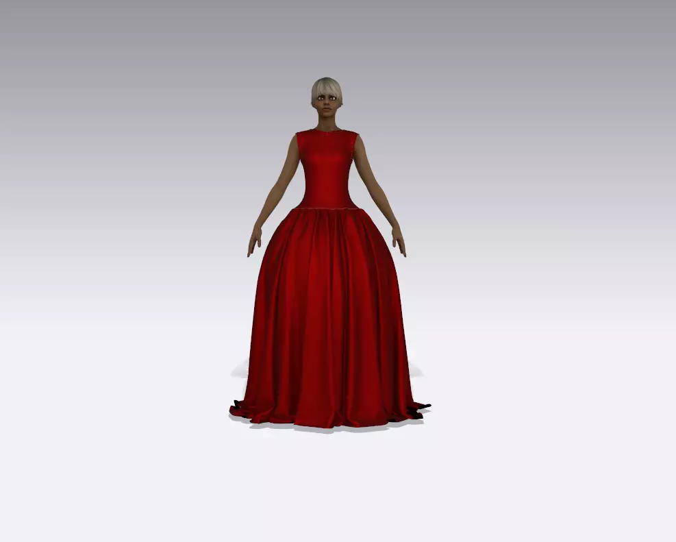 3d red gown Free 3D model