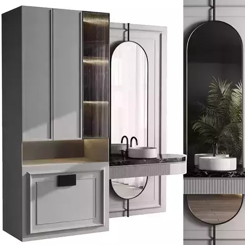 Bathroom furniture by inbani faucet set 3D Model Collection