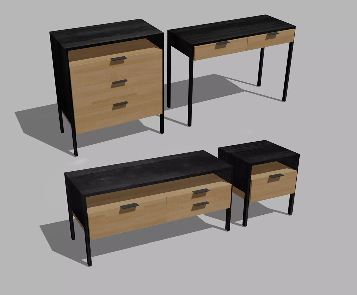 Furniture oslo style Low-poly 3D model