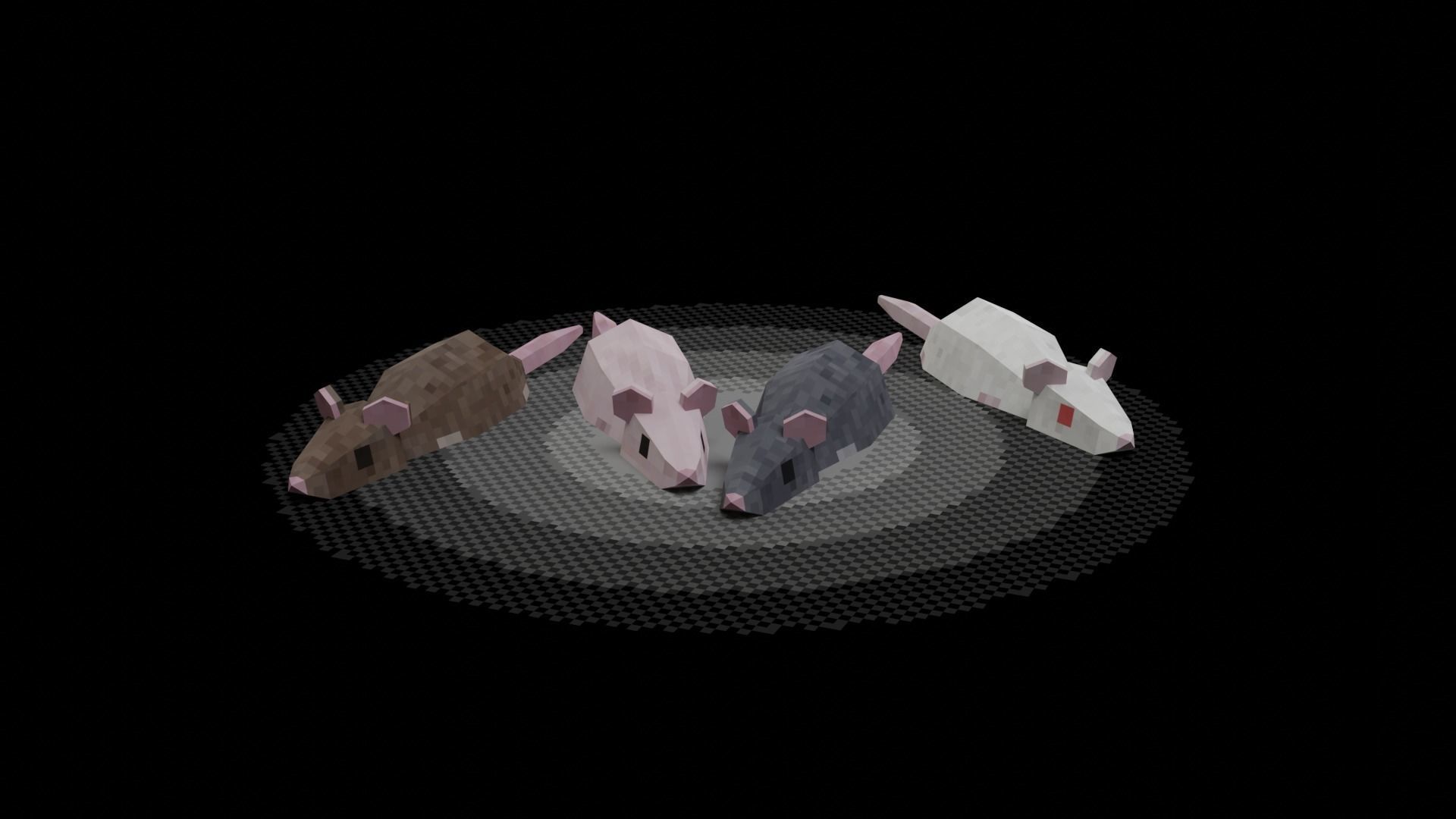 Low Poly Rat Low-poly 3D model_2