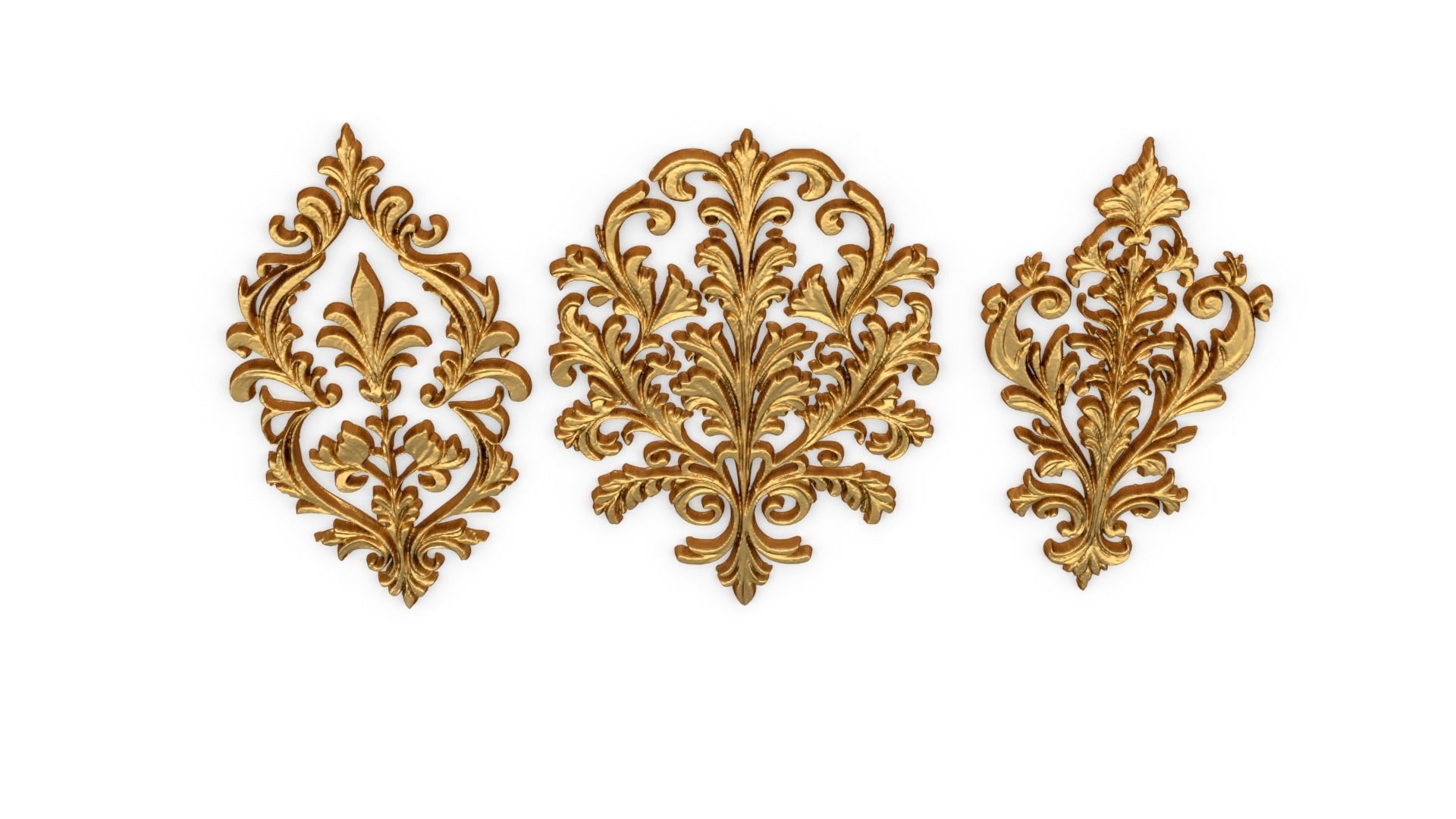 Classic carved decor ornament 421 3D model_4