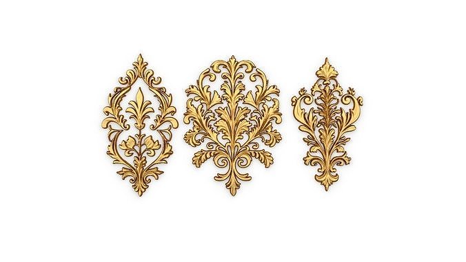 Classic carved decor ornament 421 3D model