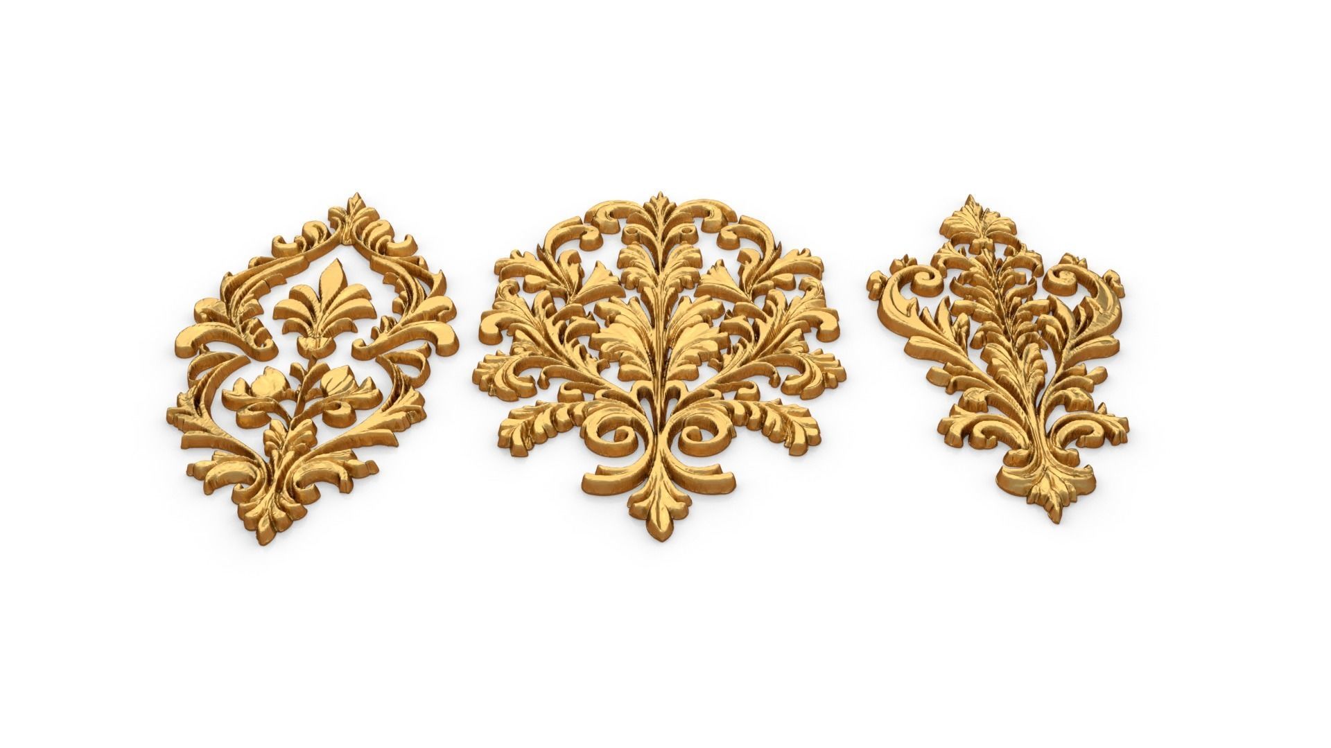 Classic carved decor ornament 421 3D model_3